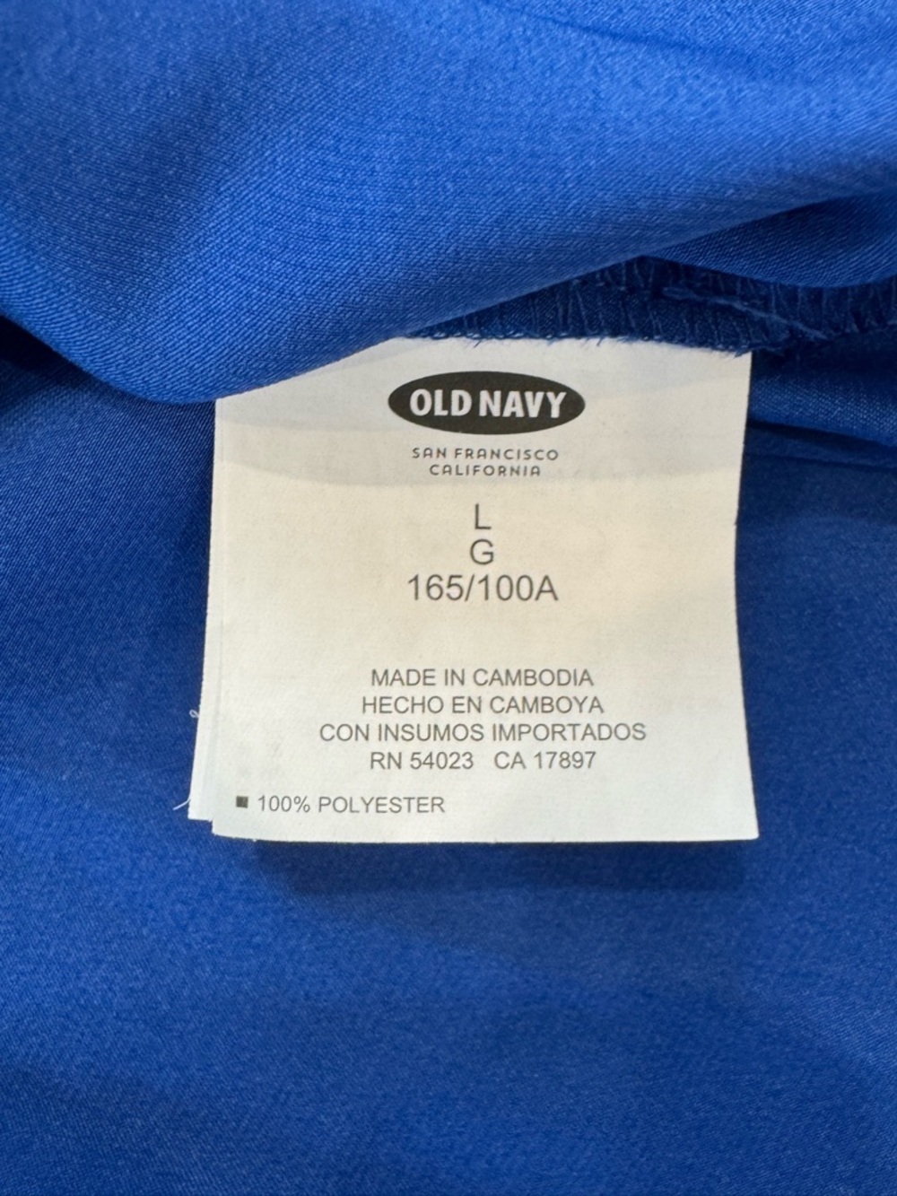 Old Navy Royal Blue Blouse Size Large Flowy 3/4 Sleeve Top - Picture 6 of 11